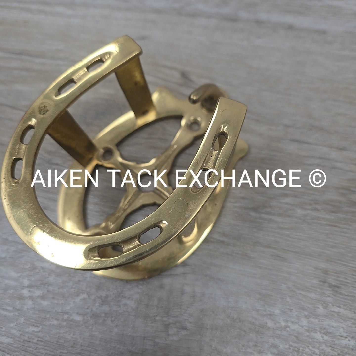 Brass Double Horseshoe Bridle Rack