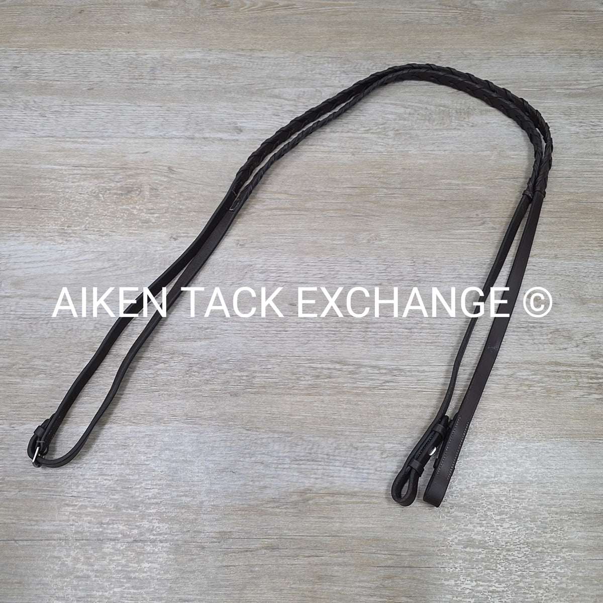 Flat Laced Reins, Brown, 56"