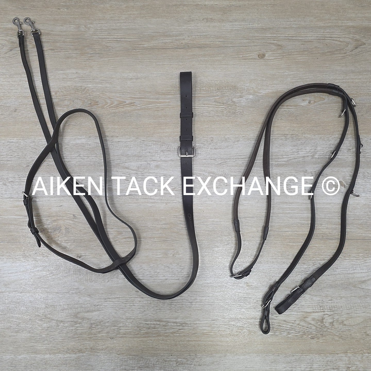 Camelot German Martingale Rein Set, Brown, Size Cob