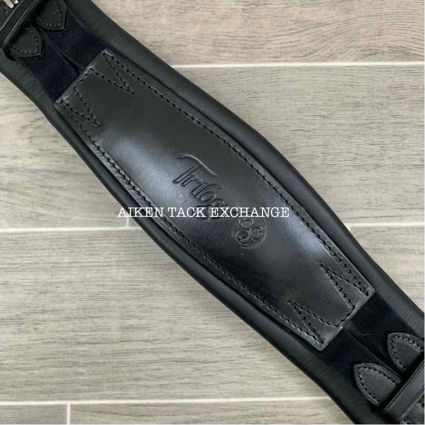 Trilogy Padded Leather Contoured Dressage Girth, Black, 20"
