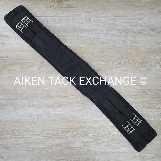 Fleece Dressage Girth with Double Elastic, Black, 30"