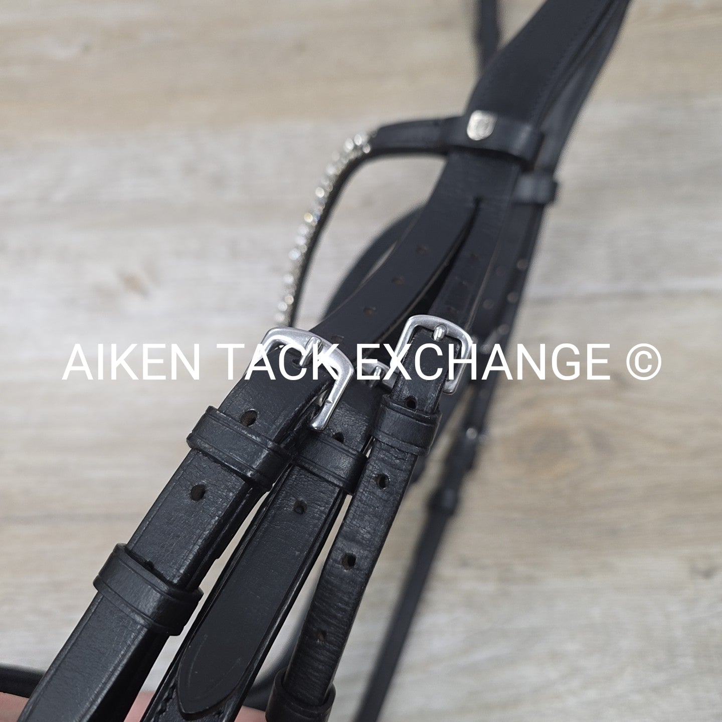 SmartPak Harwich Ergonomic Bridle with Horze Bling Browband, No Reins, Black, Si