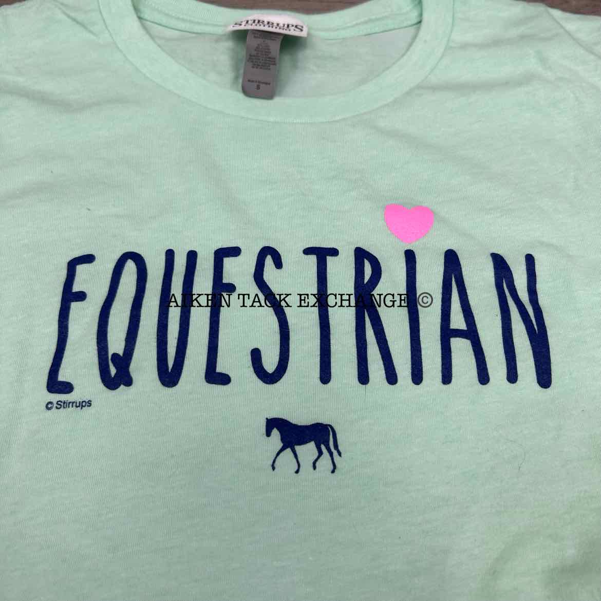 Stirrups Clothing Short Sleeve Equestrian T-Shirt, Size Small