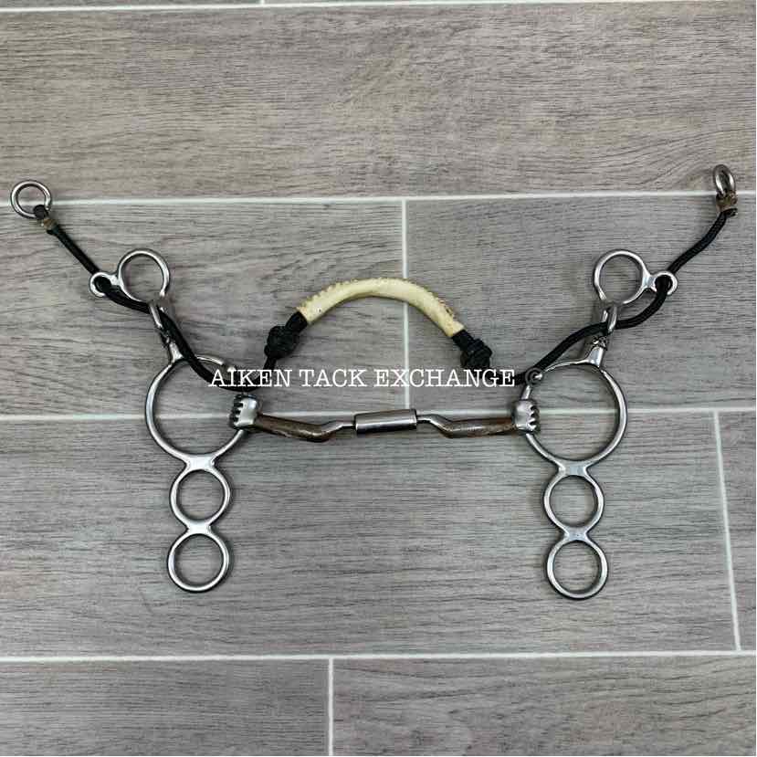 Myler 3-Ring Combination Bit - 6″ Shank with Sweet Iron Low Port Comfort Snaffle - A Better Bit Myler 3-Ring Combination Bit - 6″ Shank with Sweet Iron Low Port Comfort Snaffle - A Better Bit
