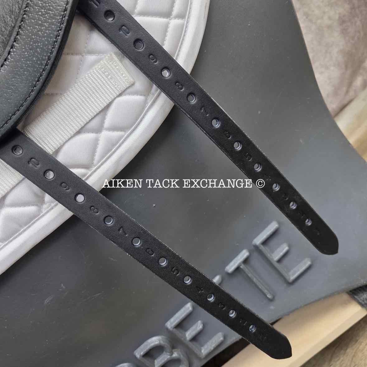 **SOLD** 2010 Prestige Venus K Monoflap Dressage Saddle, 17" Seat, 34 Tree - Medium Wide, Wool Flocked Panels