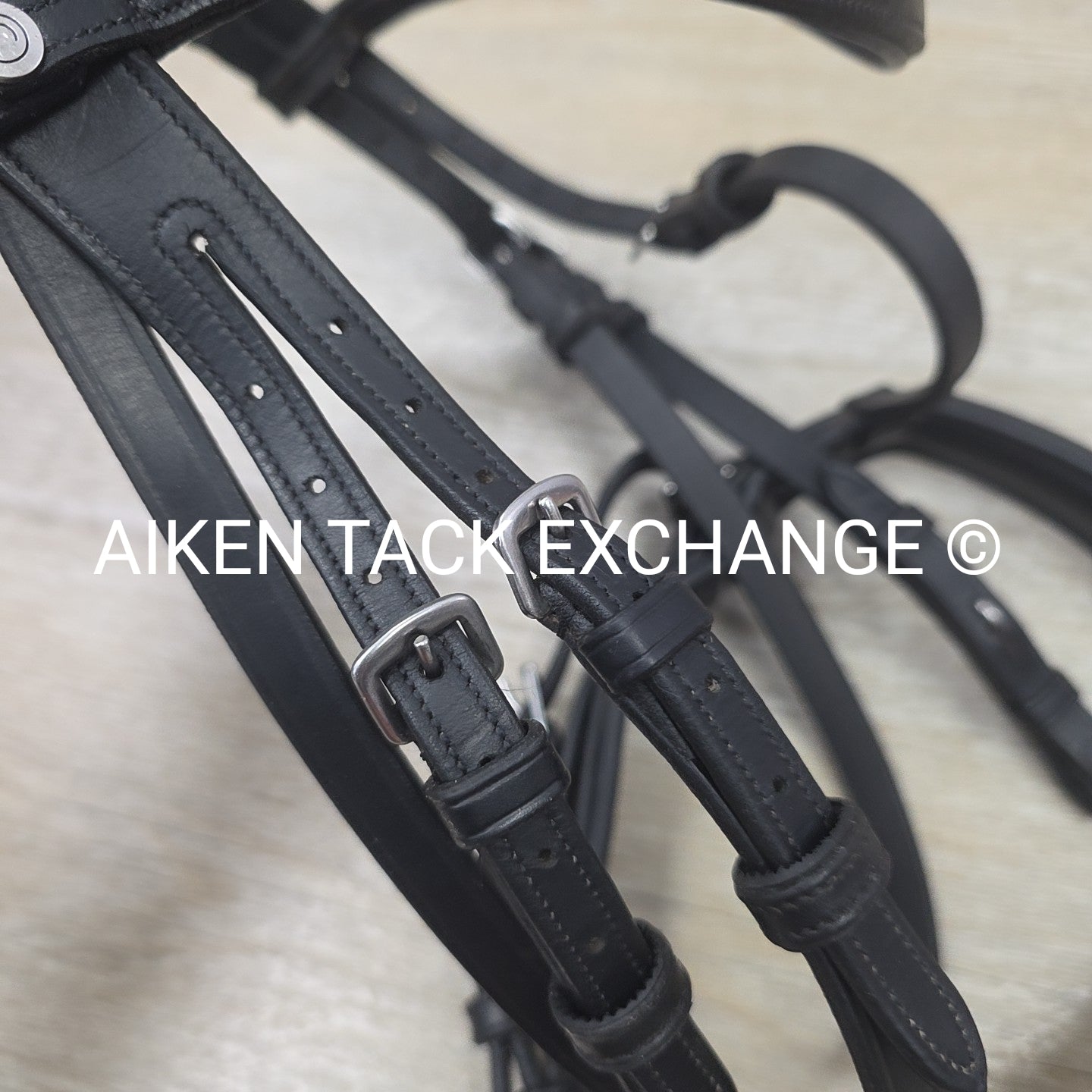 Montar Fair Snaffle Bridle, Missing Flash Strap, Rubber Reins, Black, Size Cob