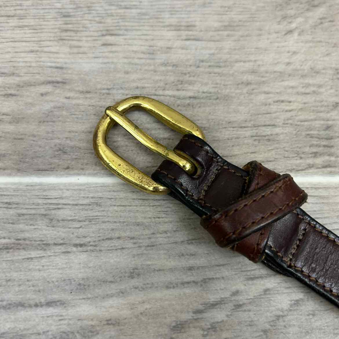 Tory Leather Flat Belt, Brown, 28