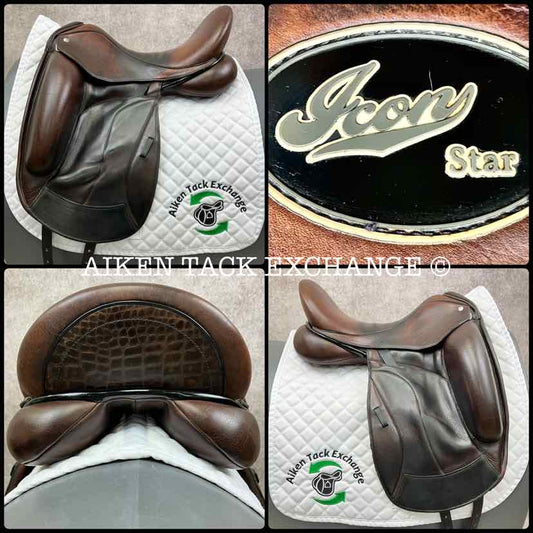 2018 Custom Saddlery Icon Star Monoflap Dressage Saddle, 17.5" Seat, Adjustable Tree, Wool Flocked Panels