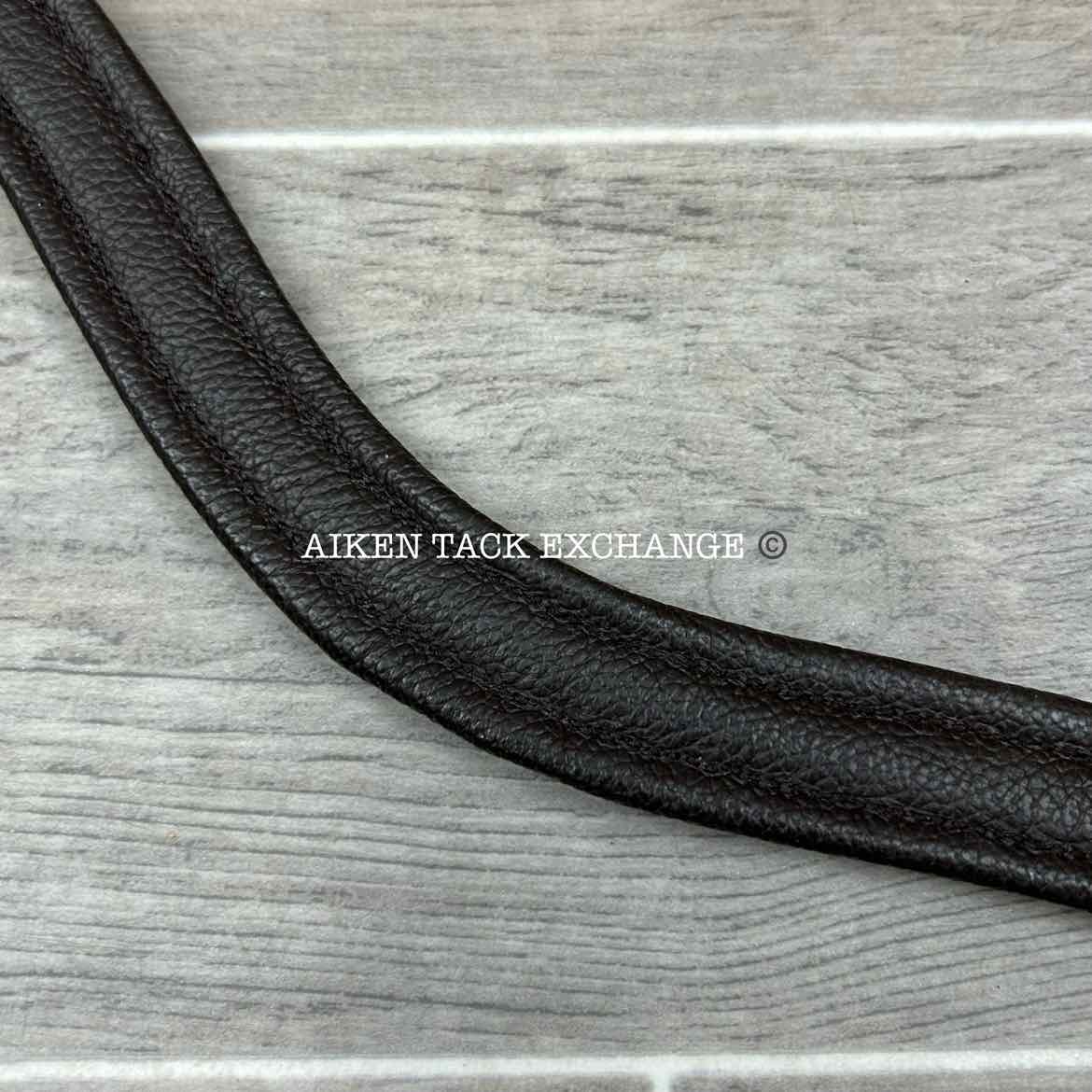 Plain Raised Padded Browband, Black, 16.5"