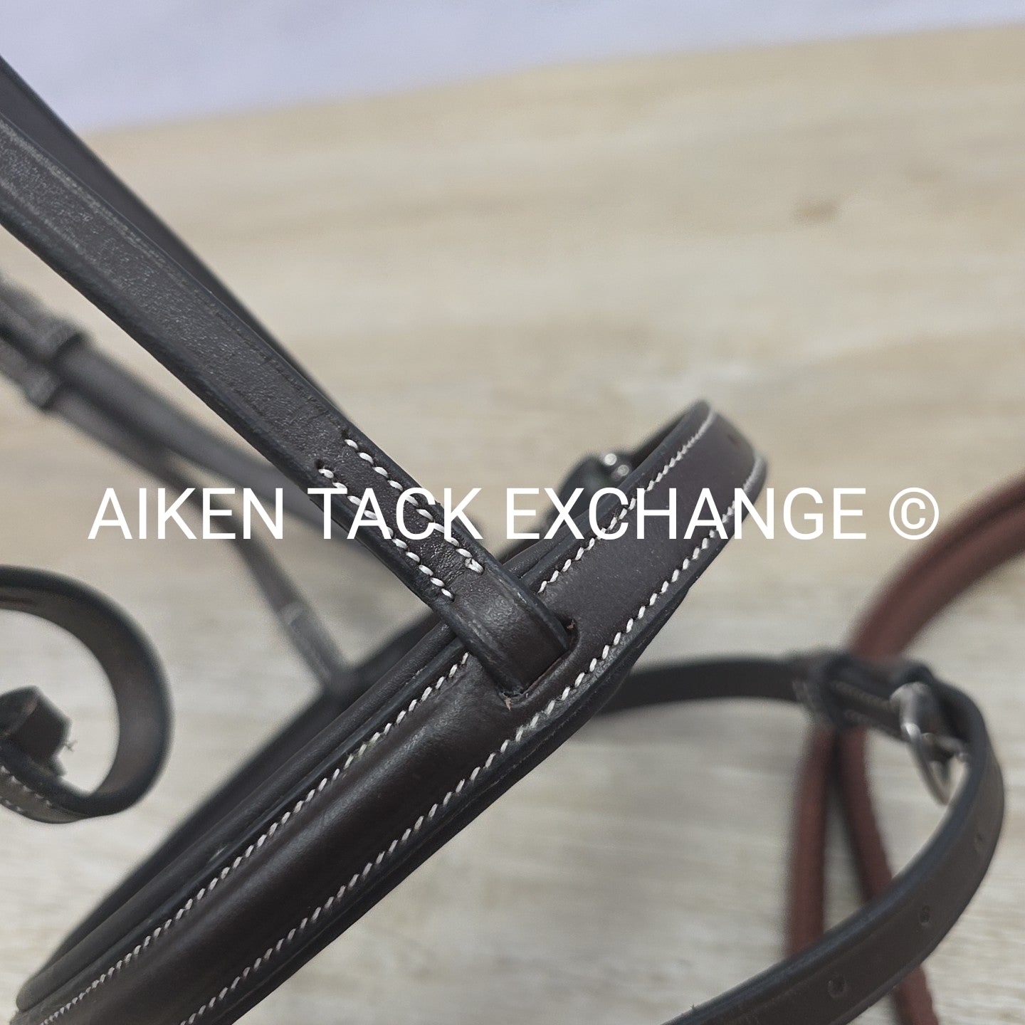 HDR Pro Mono Crown Flash Bridle with Rubber Reins, Havana, Size Cob