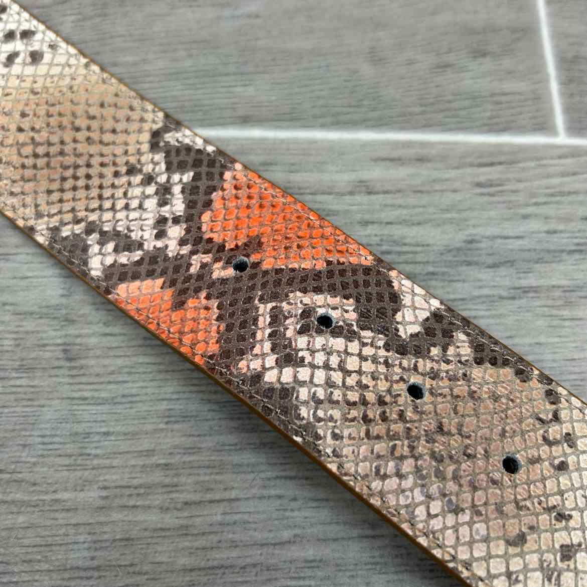 Tailored Sportsman Wide Snakeskin Belt, Size Small