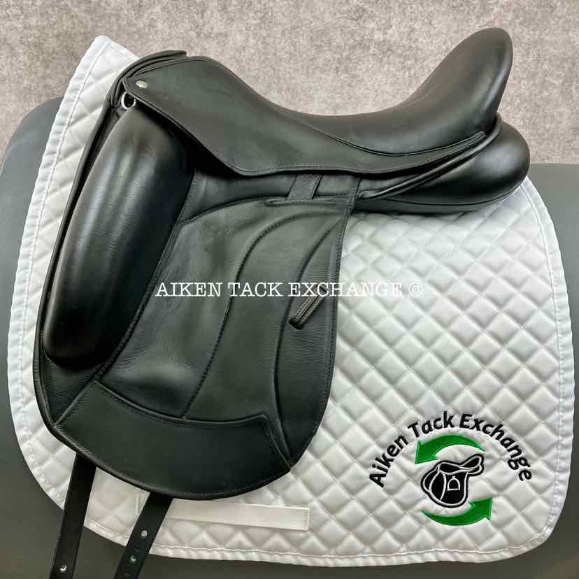 **SOLD** 2020 Custom Saddlery Icon Coda W Monoflap Dressage Saddle, 17.5" Seat, Adjustable Tree, Wool Flocked Panels