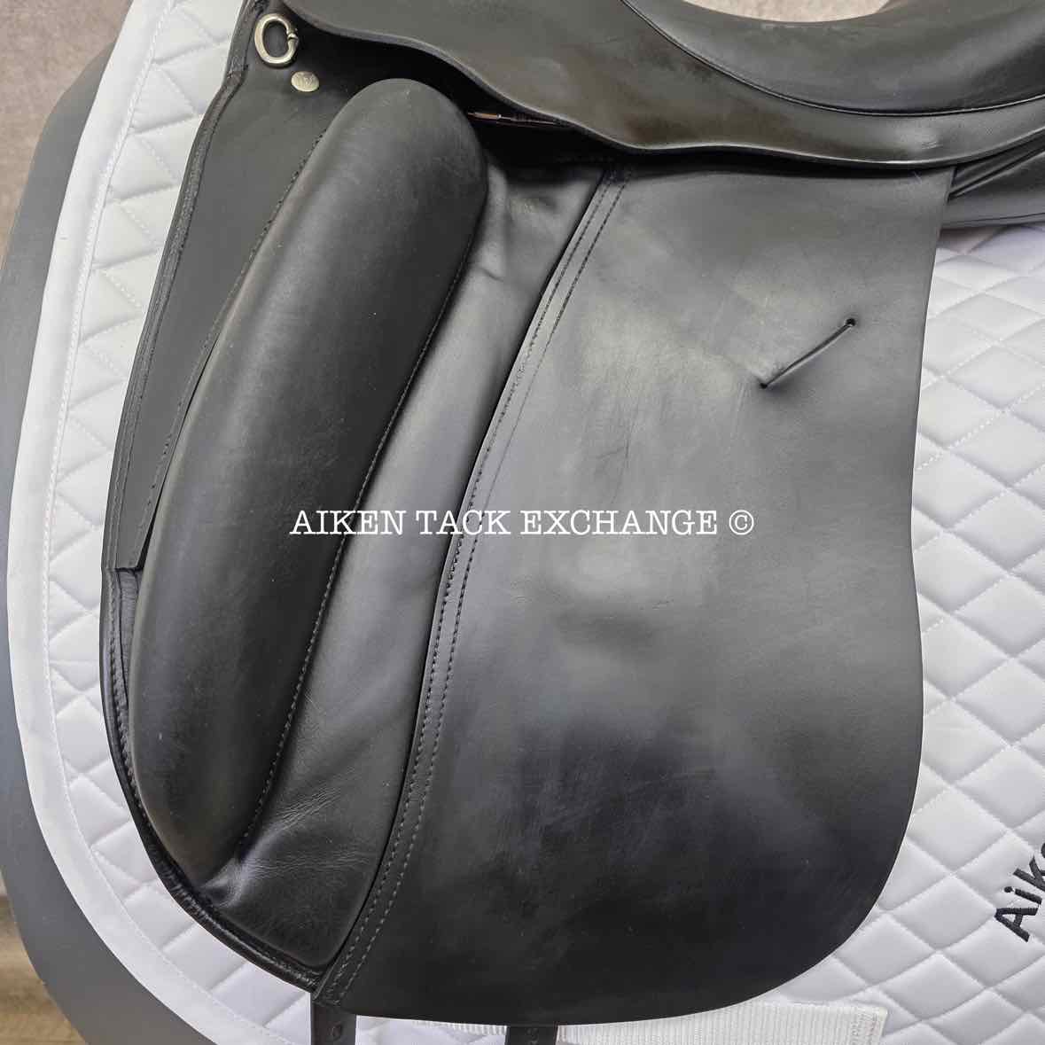 2010 Custom Saddlery Wolfgang Solo Dressage Saddle, 17.5" Seat, Adjustable Tree, Wool Flocked Panels