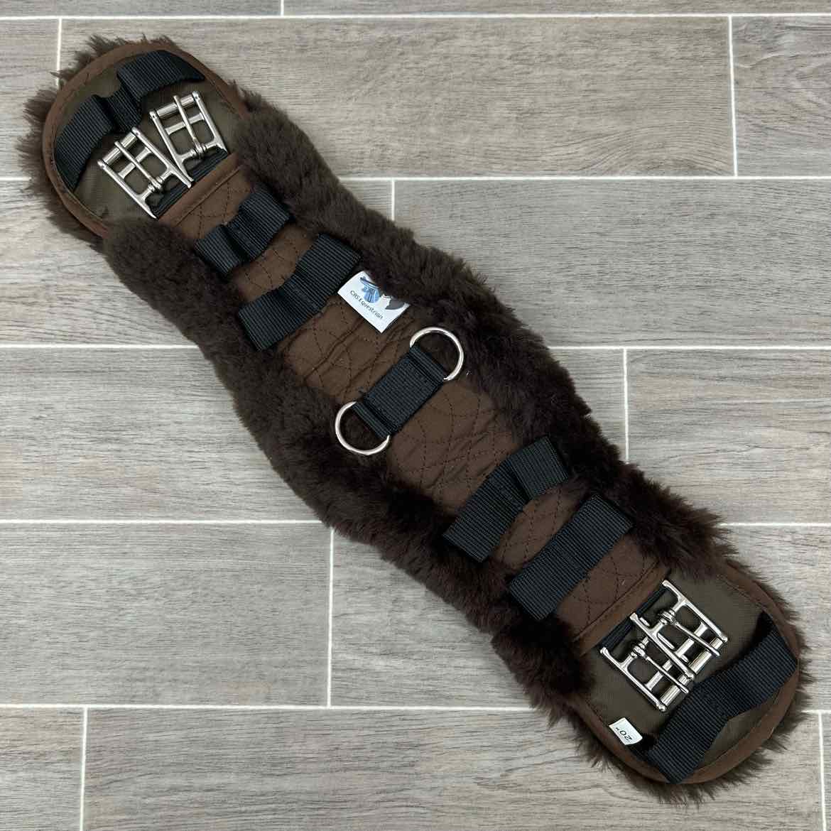 CAS Equestrian Sheepskin Girth, Brown, 20"
