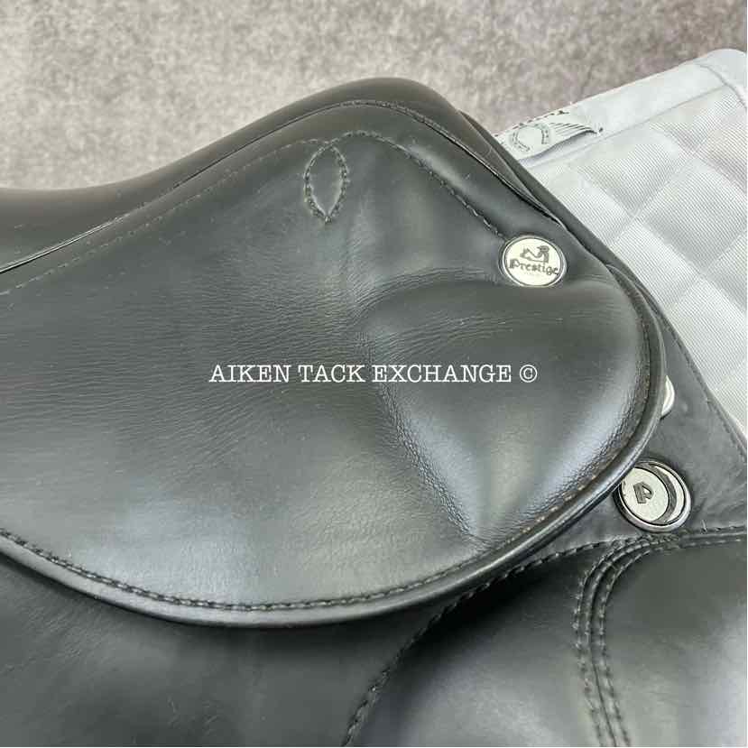 2011 Prestige Venus K Monoflap Dressage Saddle, 17" Seat, 33 Tree - MW, Wool Flocked Panels