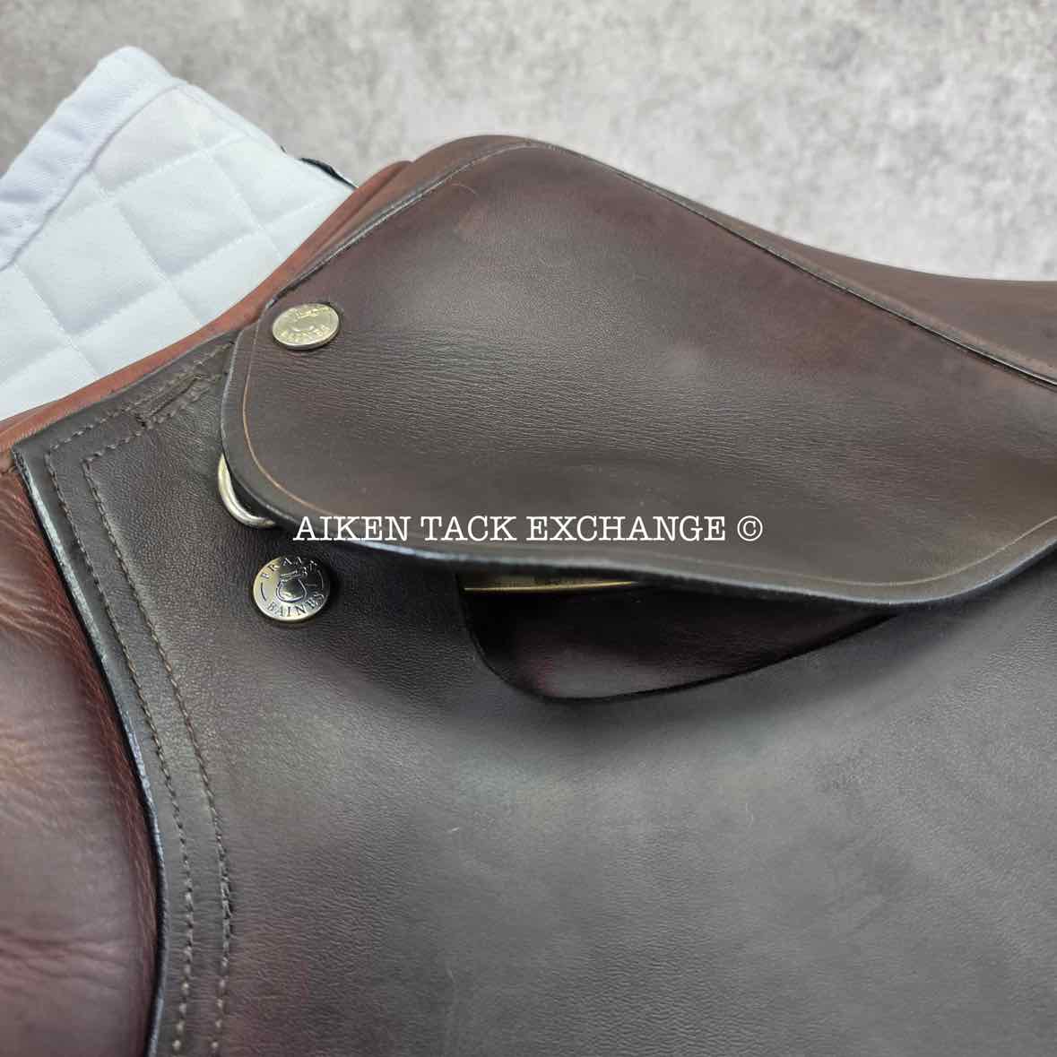 2008 Frank Baines Elan Close Contact Jump Saddle, 17.5" Seat, Medium Tree, Wool Flocked Panels