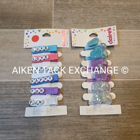 Claire's Hair Bundle - 1 Pack of Hair Ties, 1 Pack of Hair Clips