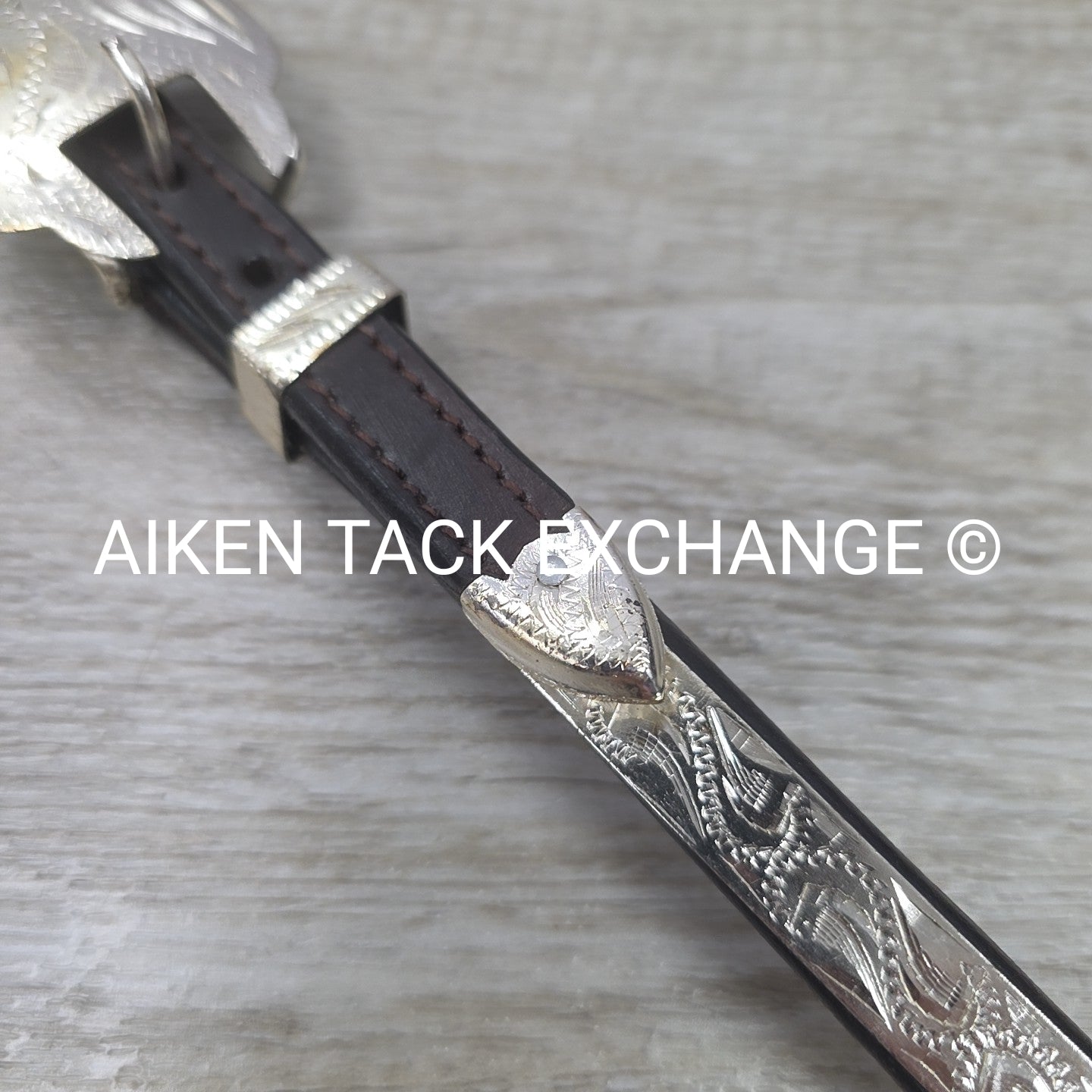 Tough1 Royal King Double Ear Show Headstall with Buckle End Split Reins, Horse