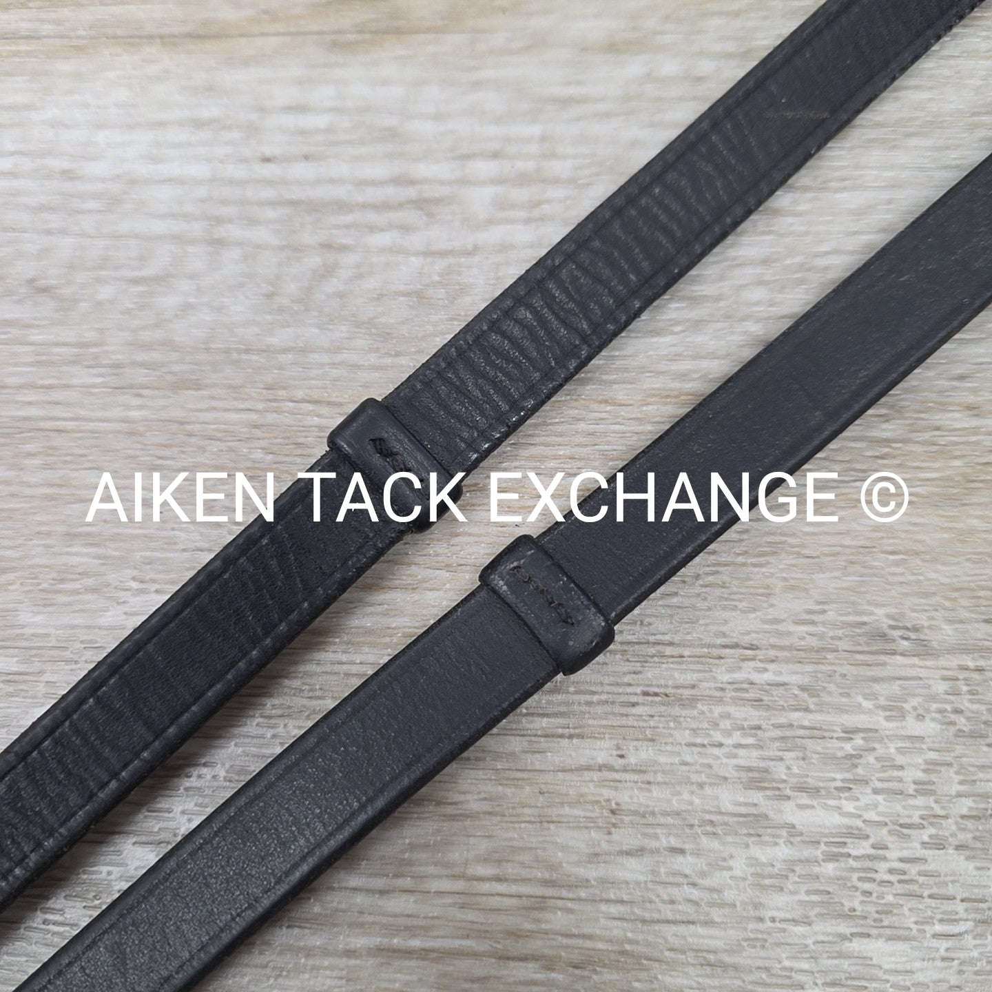 Leather Reins with Hand Stops, Black, Size Full