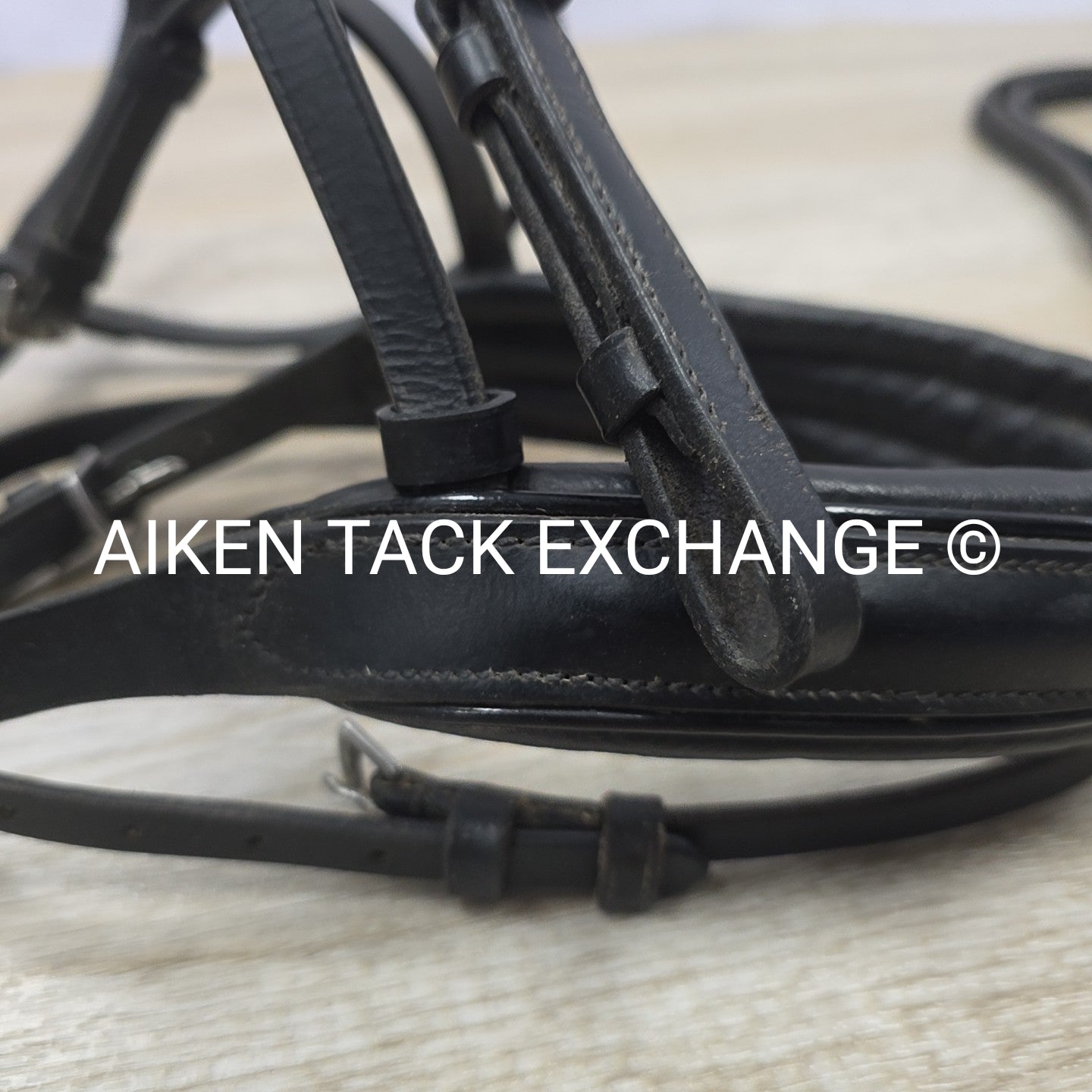 Horze Dressage Bridle with Rubber Reins, Black, Size Full