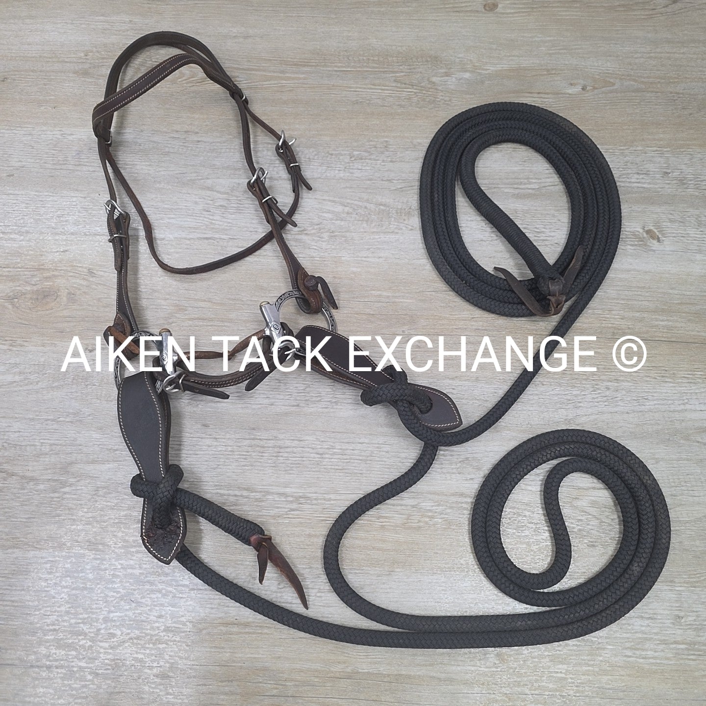 Mecate Set; Weaver Leather Bridle, Cris Cox Bit, & Downunder Horsemanship Mecate