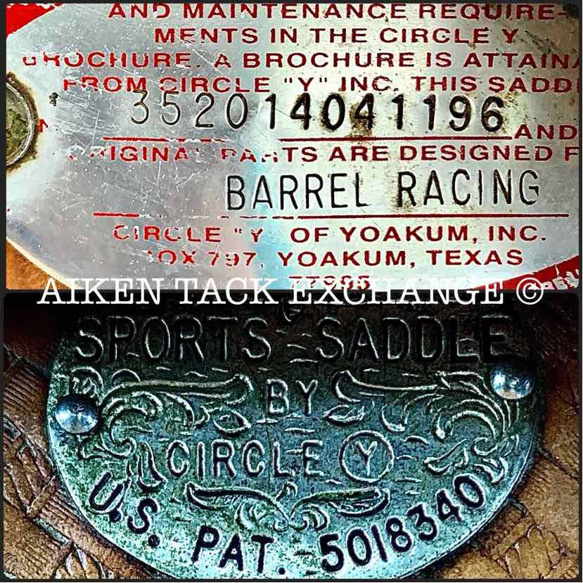 **SOLD** 1996 Bob Marshall by Circle Y 3520 Treeless Barrel Racing Western Saddle, 14" - 14.5" Seat