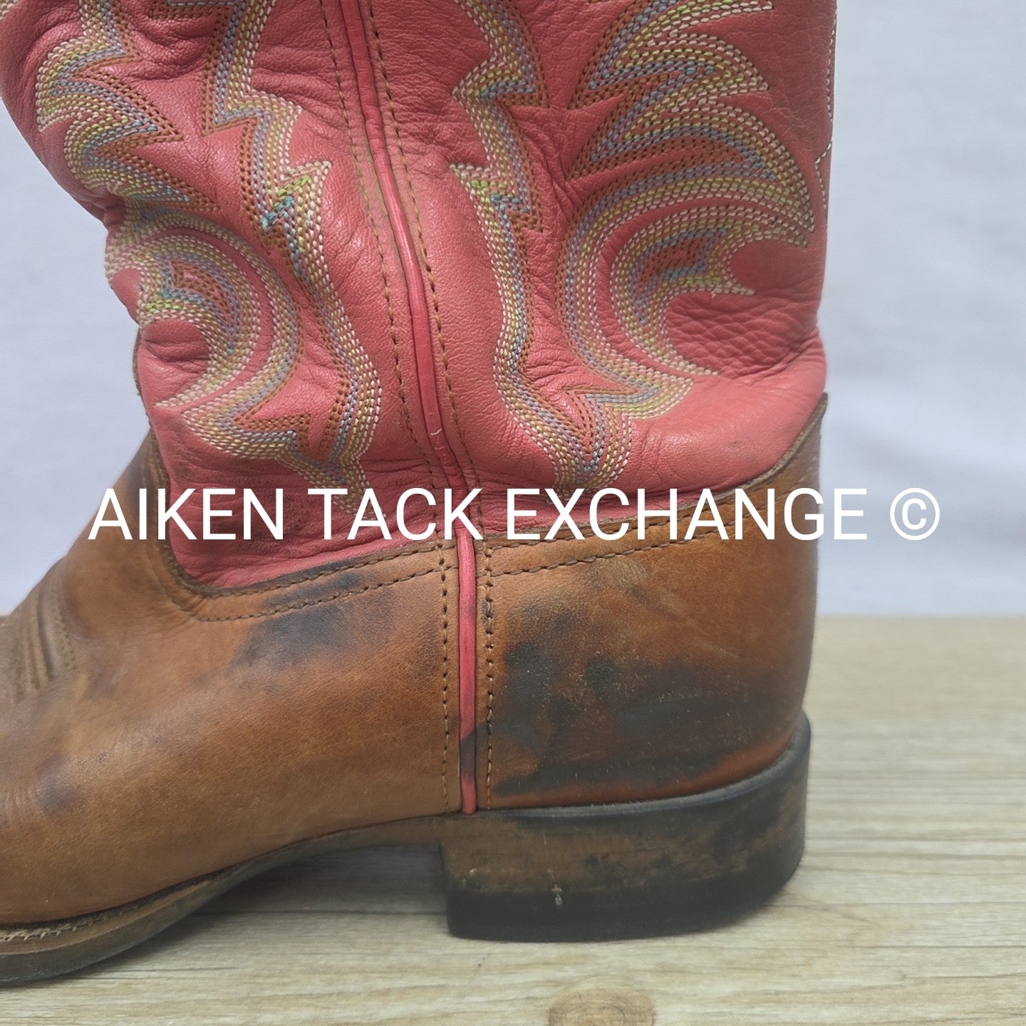 Tony Lama Square Toe Western Boots, Size 9