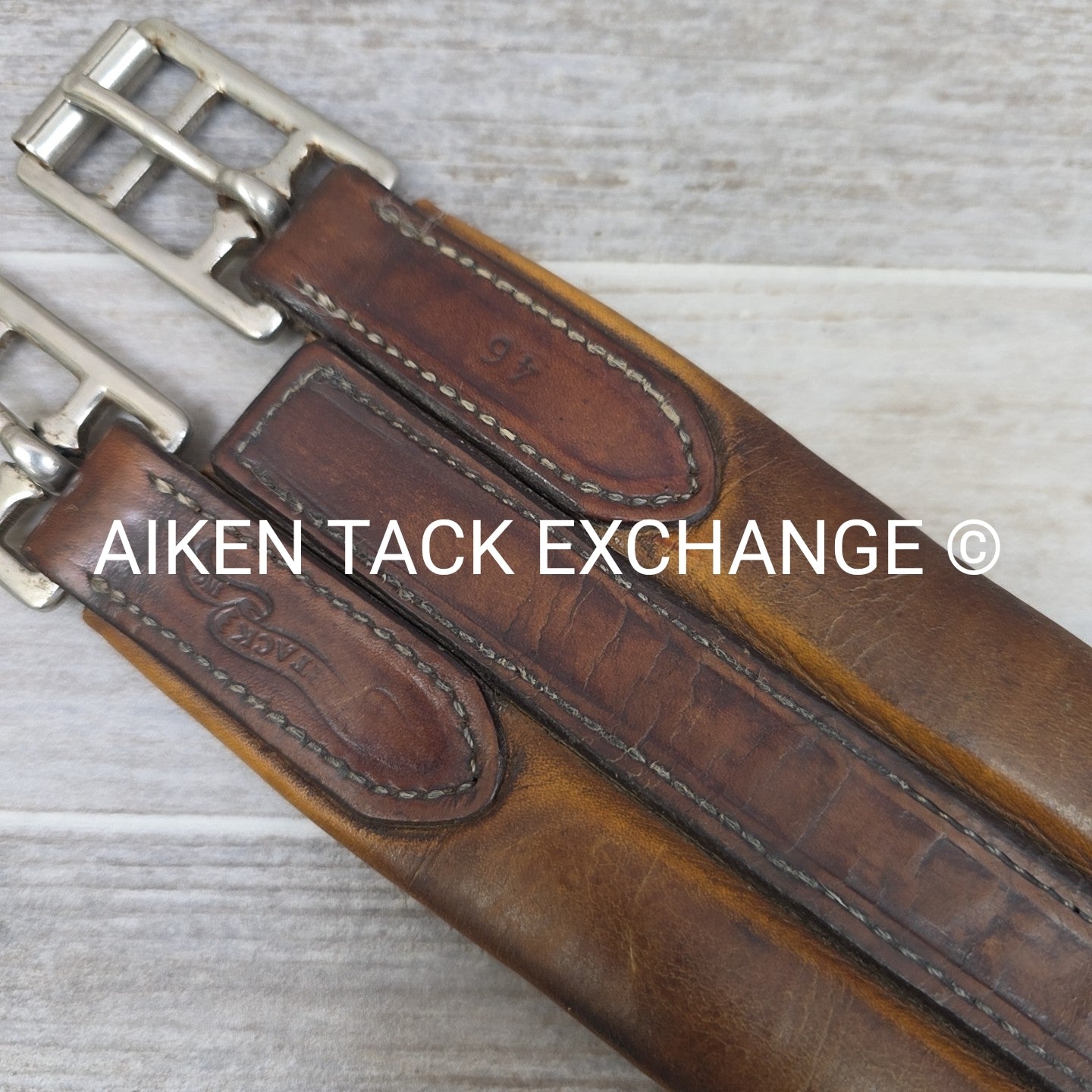 Mortack Girth with Double Elastic, Brown, 46"