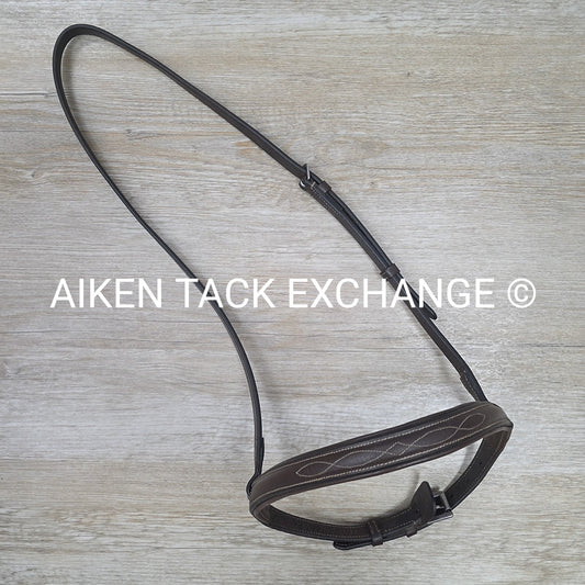 Padded Fancy Stitch Noseband, Brown, Size Full