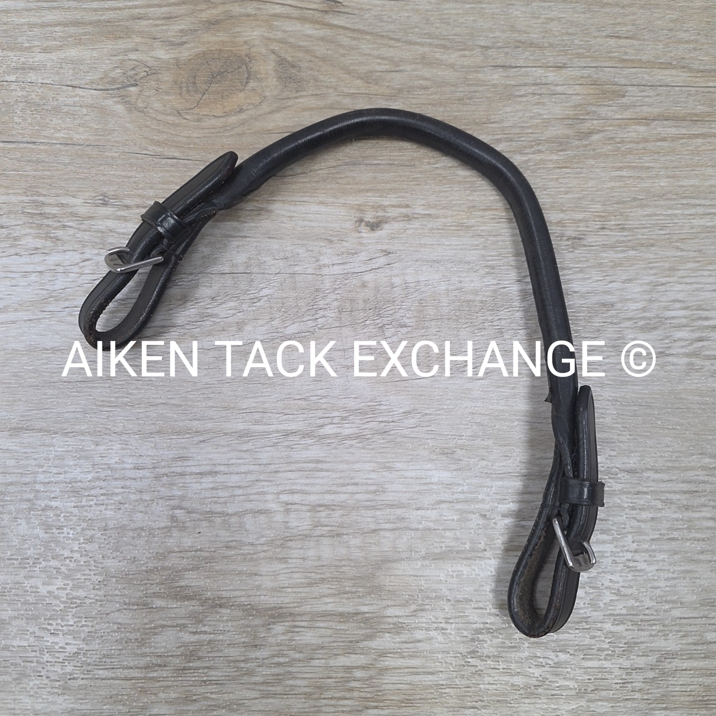 Rolled Leather Saddle Grab Strap, Black