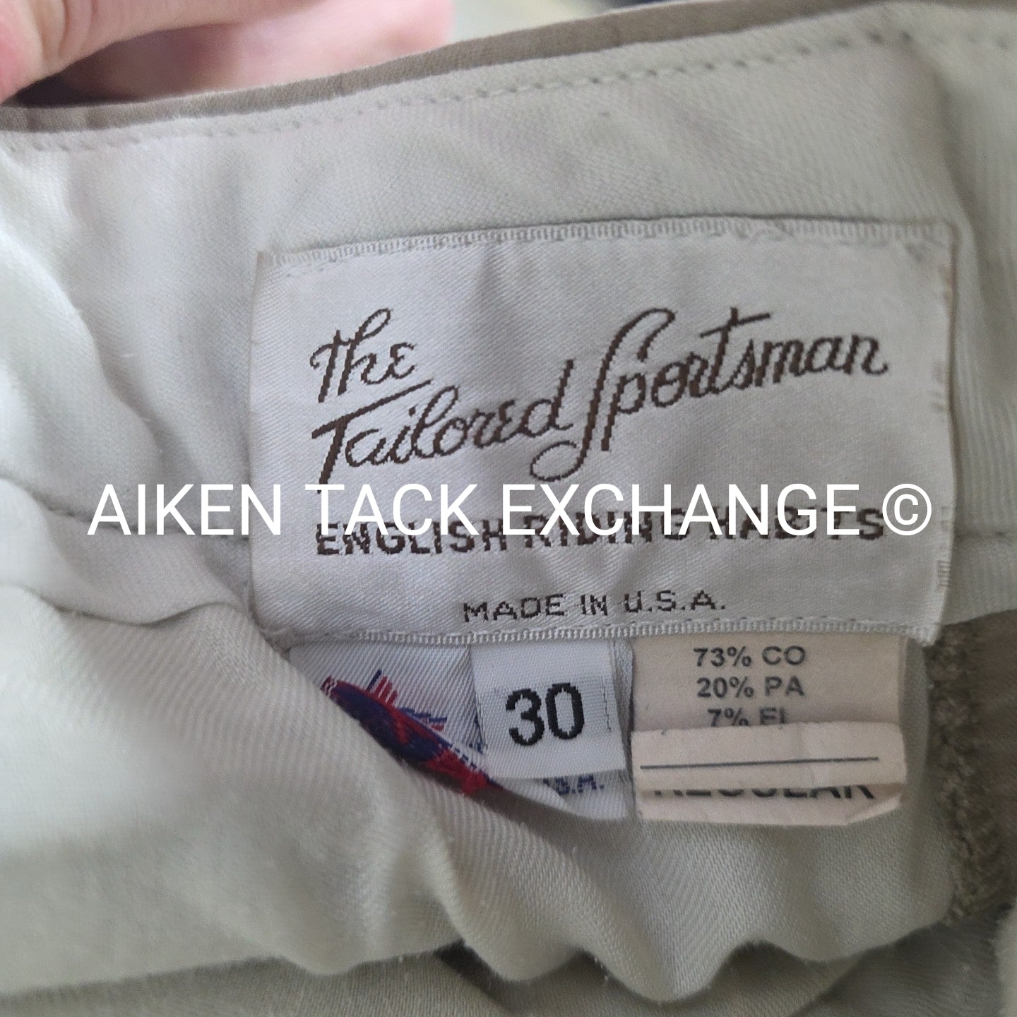 Tailored Sportsman Trophy Hunter Knee Patch Breeches, Size 30