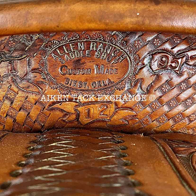 Allen Ranch Saddle Shop Western Saddle, 15" Seat, Regular Tree - Semi QH Bars