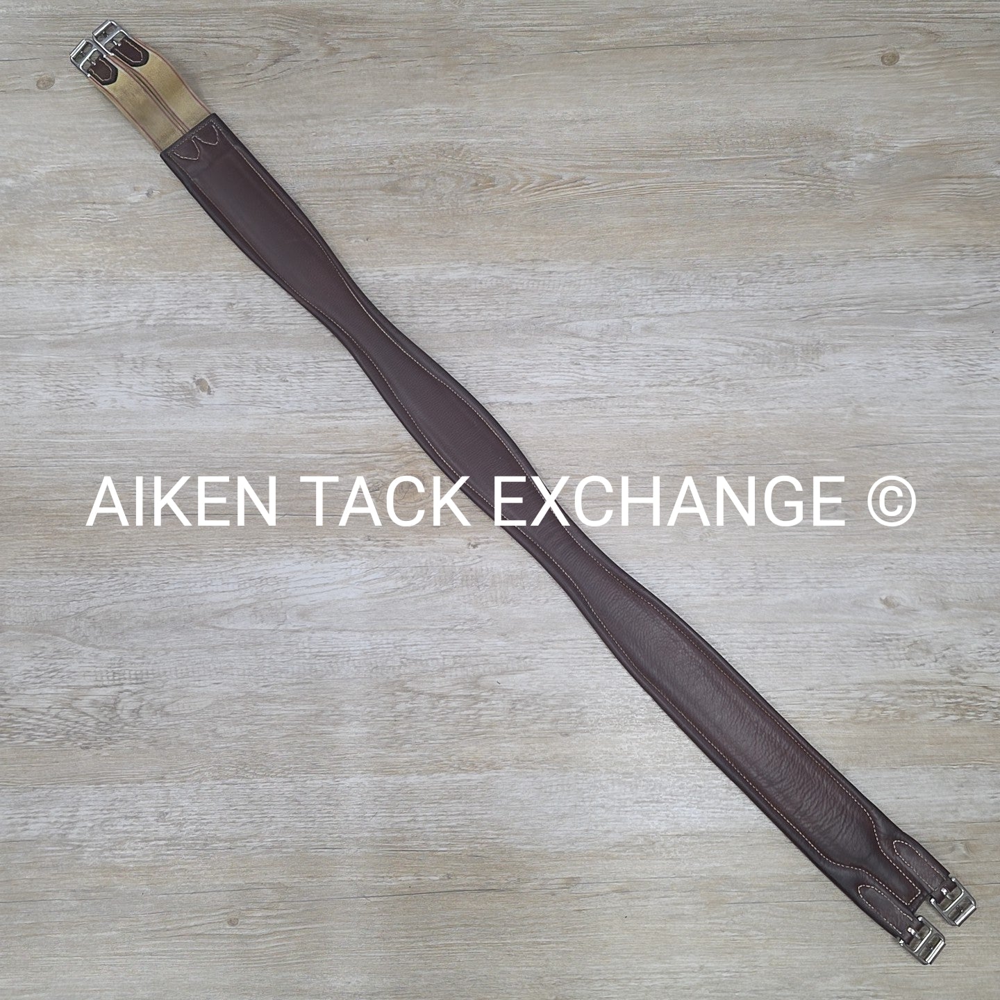 Beval Girth with Single End Elastic, Brown, 52"