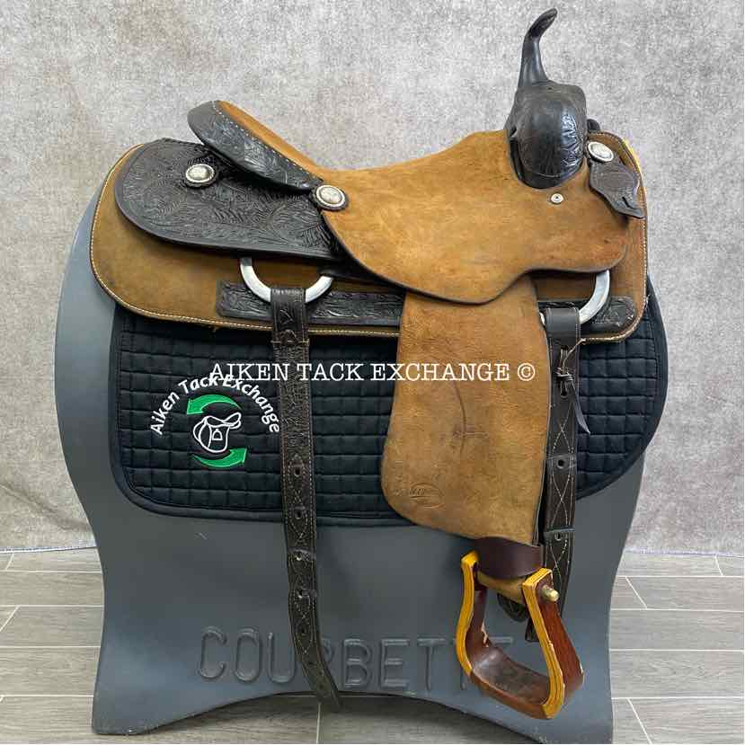M.L. Leddy's Western Saddle, 16.5" Seat, Wide Tree - Full QH Bars
