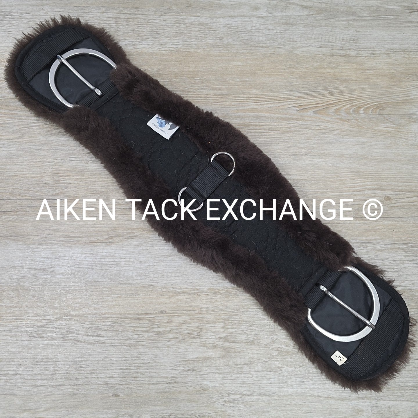 CAS Equestrian Sheepskin Cinch, Brown, 24"