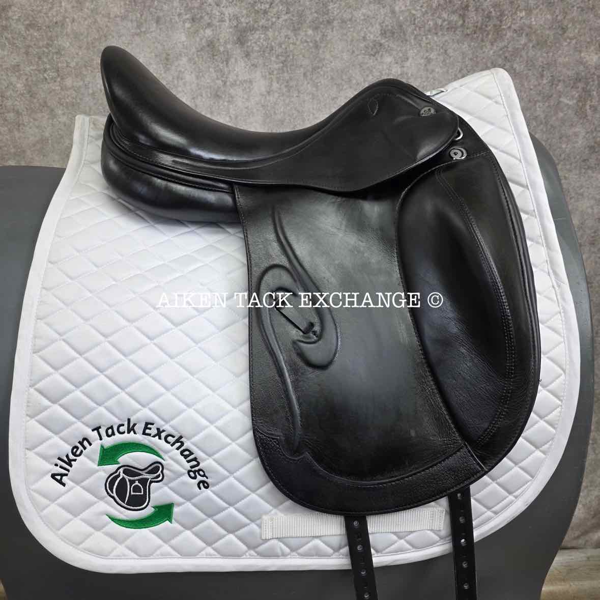 **SOLD** 2010 Prestige Venus K Monoflap Dressage Saddle, 17" Seat, 34 Tree - Medium Wide, Wool Flocked Panels