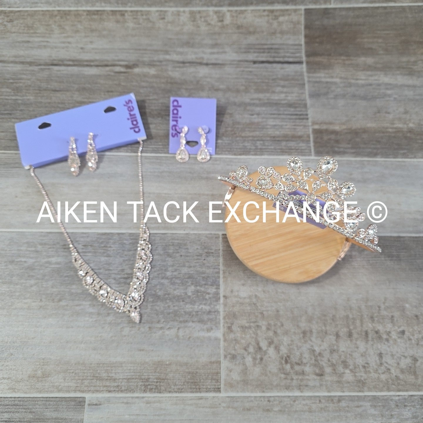 Claire's Bundle - 1 Tiara, 2 Sets of Earrings, 1 Necklace