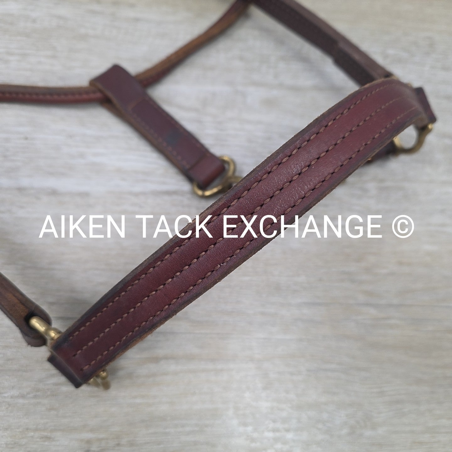SmartPak Triple Stitch Leather Halter, Brown, Size Full