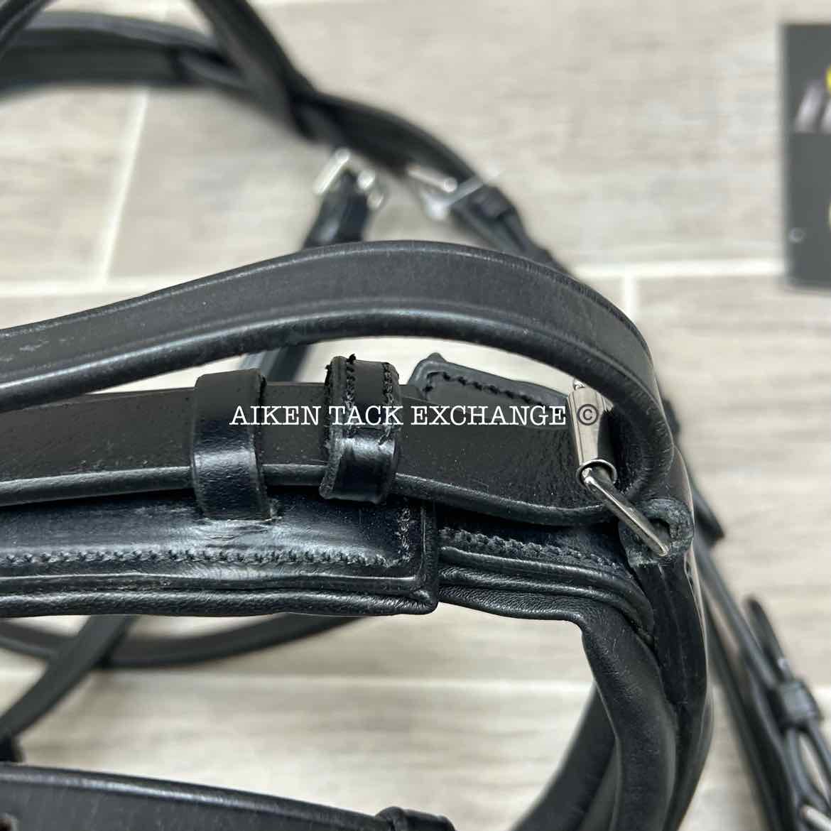 KL Select KL Italia Pirouette Flash Bridle with Reins, Black, Size Cob
