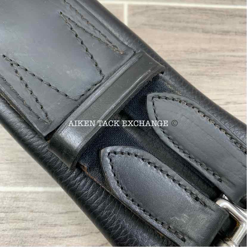 Trilogy Padded Leather Contoured Dressage Girth, Black, 26"