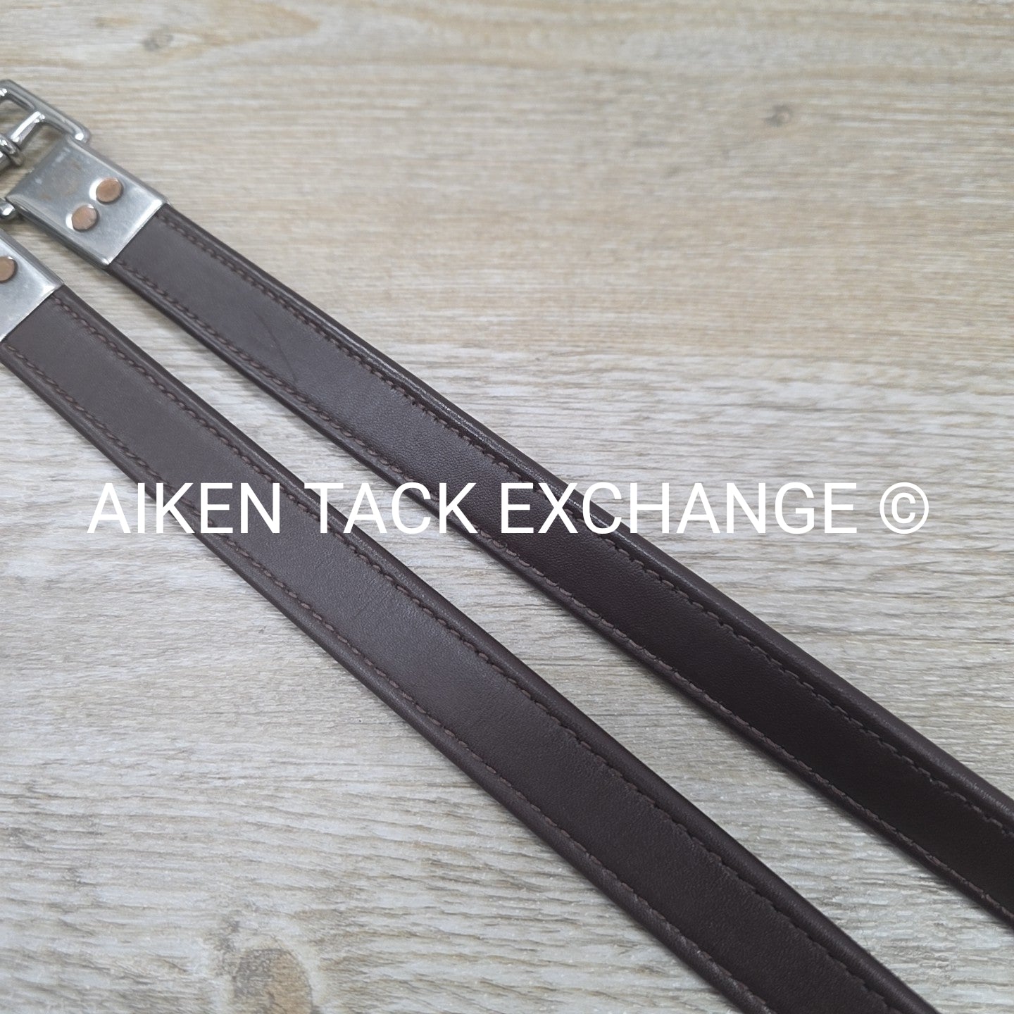 Ovation Covered Stirrup Leathers with Clasp End, Dark Brown, 54"