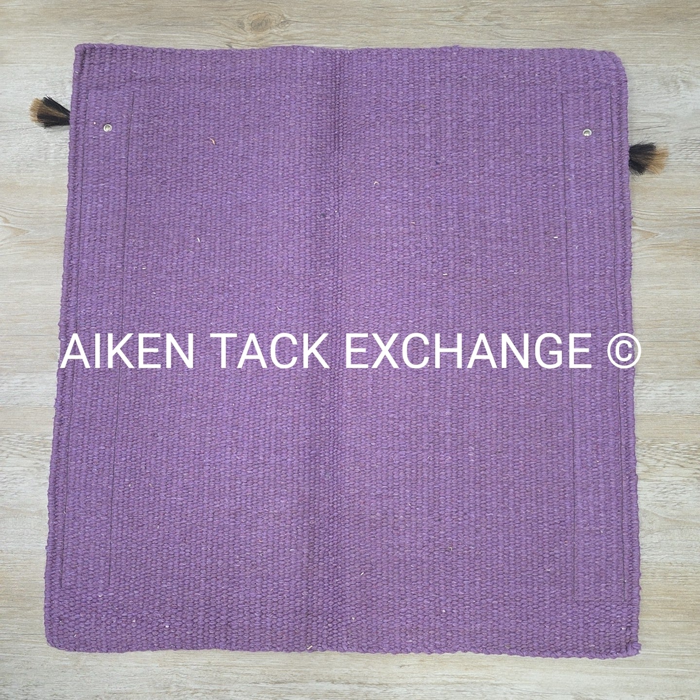 Western Saddle Blanket with Leather Detail, 34" x 36"