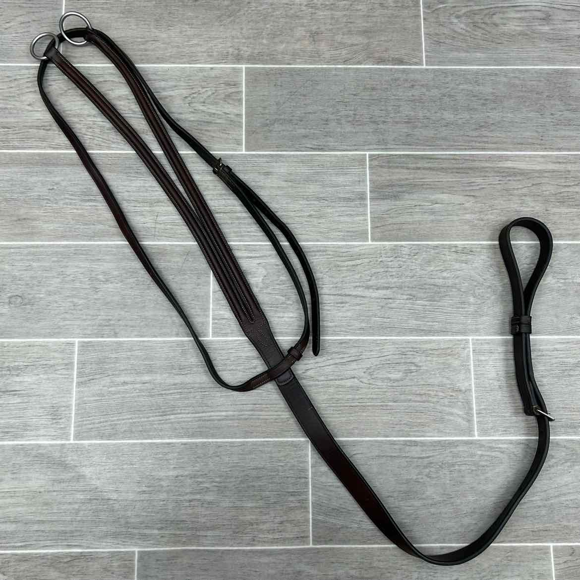 Bobby's English Tack Plain Raised Running Martingale, Brown, Size Full