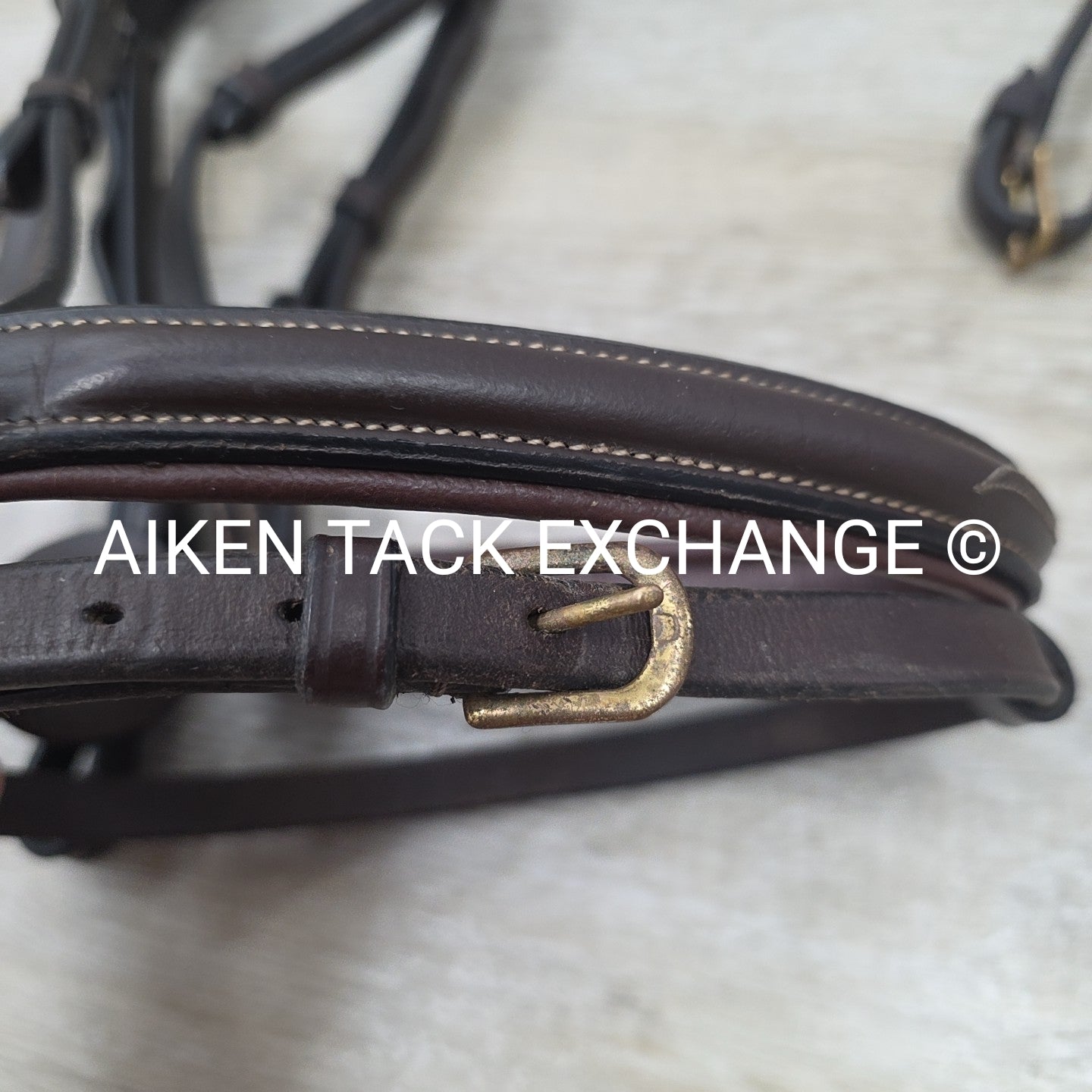 Dy'on Flash Noseband Bridle and Snap Hook with Matching Rubber Reins, Brown, Siz