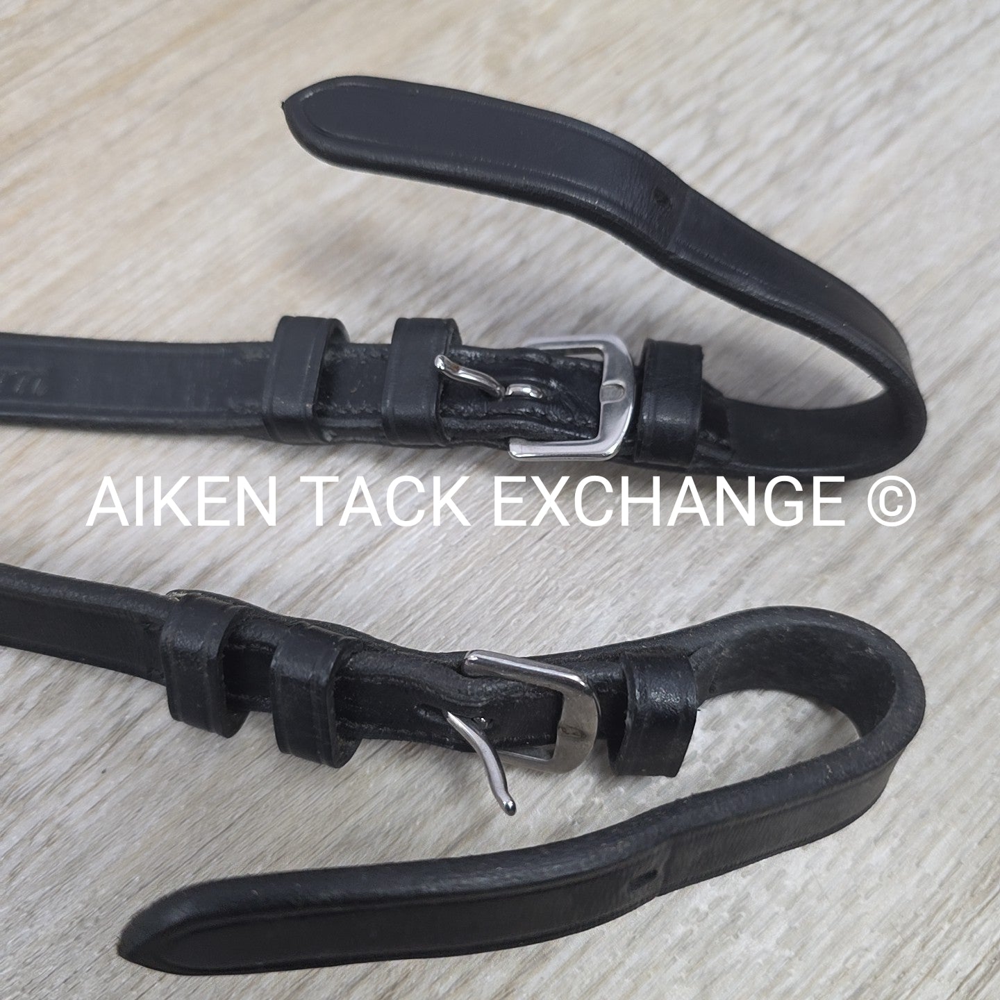 KL Select Red Barn Calf Lined Reins, Black, Size Full