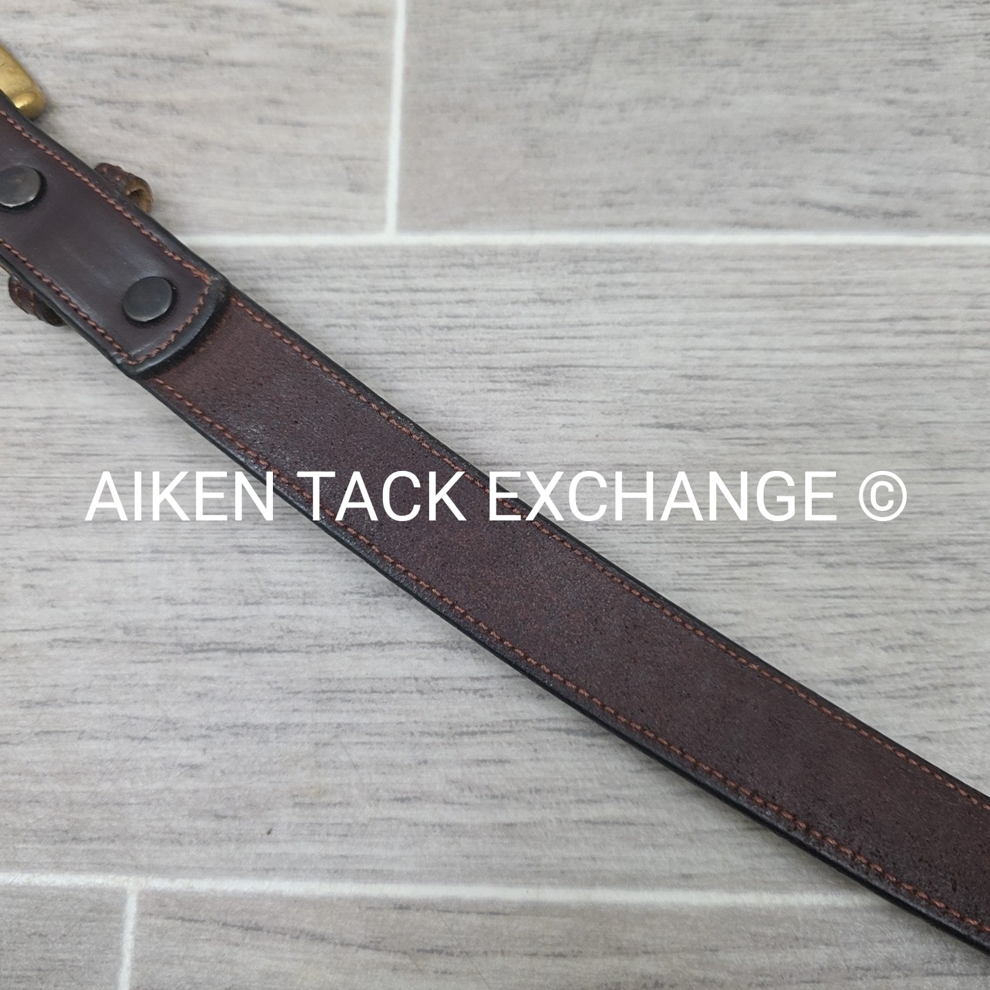 Tory Leather Brass Clincher Belt, Medium