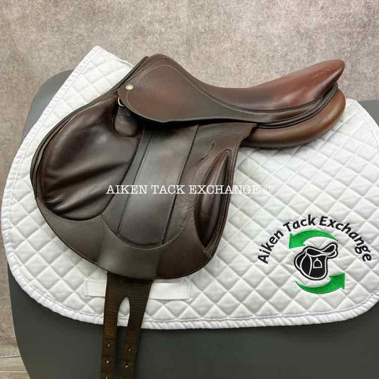 2014 Devoucoux Chiberta Junior Monoflap Jump Saddle, 16.5" Seat, 0A Flap, Medium Wide Tree, D3D Panels, Full Buffalo Leather