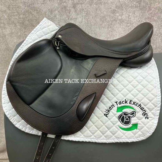 2014 Custom Saddlery Monte Carlo Monoflap Jump Saddle, 17" Seat, Forward Flap, Adjustable Tree, Wool Flocked Panels