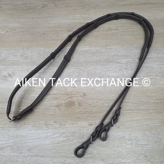 Cushion Grip Reins with Hand Stops, Brown, 56"