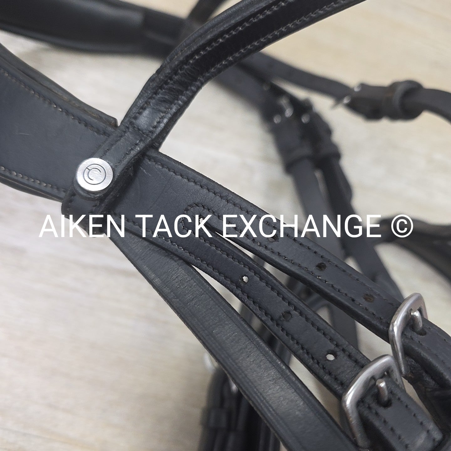 Montar Fair Snaffle Bridle, Missing Flash Strap, Rubber Reins, Black, Size Cob